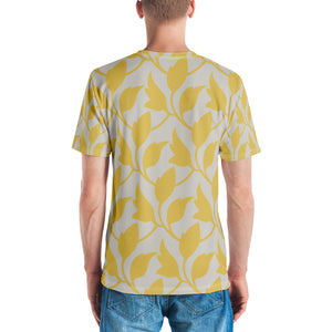 Yellow Floral Geo All Over Print Men's T-shirt