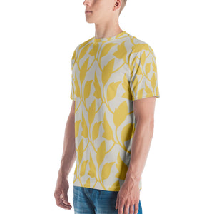 Yellow Floral Geo All Over Print Men's T-shirt