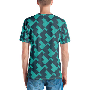 Teal Geo All Over Print Men's T-shirt