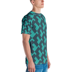 Teal Geo All Over Print Men's T-shirt