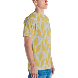 Yellow Floral Geo All Over Print Men's T-shirt